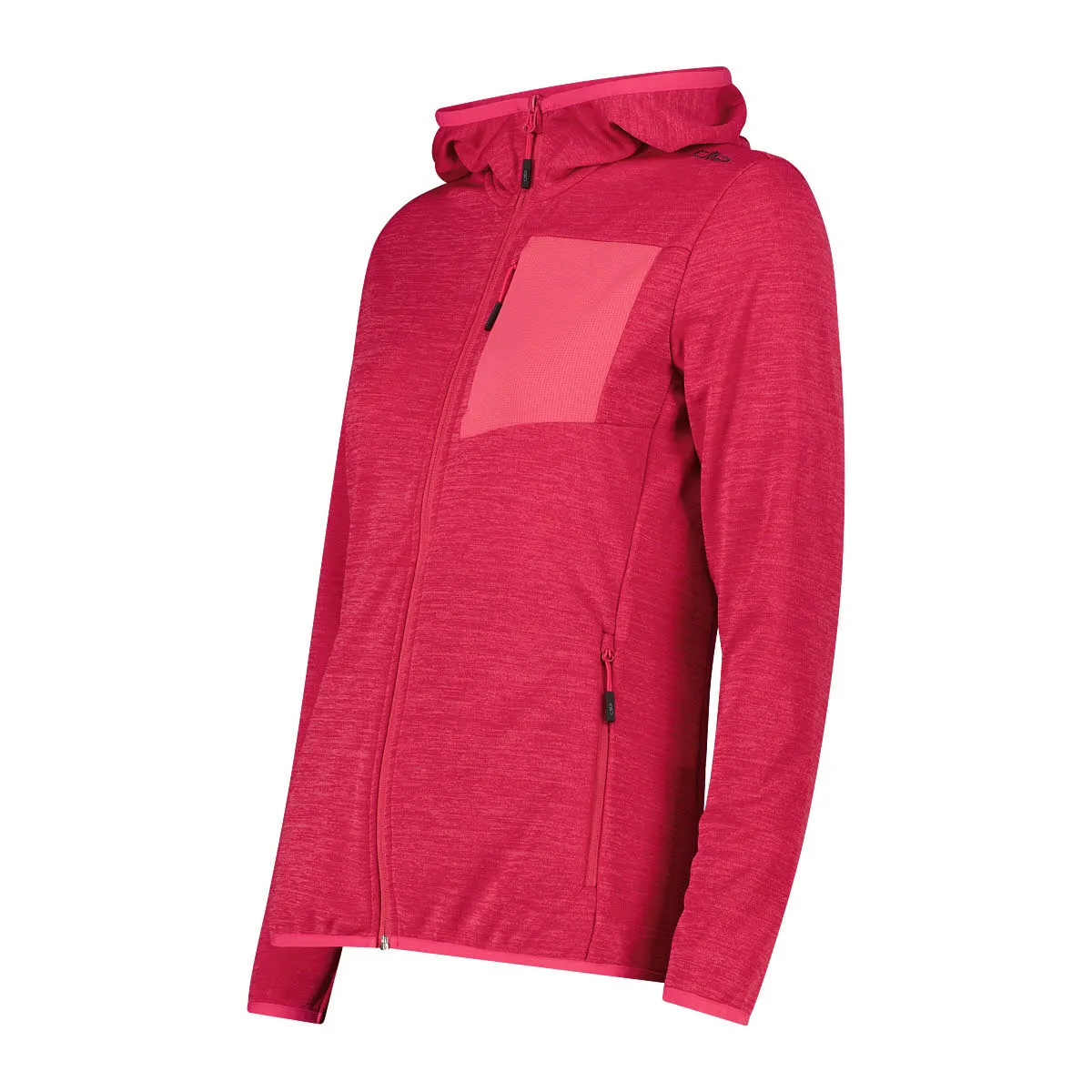 CMP WOMAN JACKET FIX HOOD Damen Fleecejacke Outdoorjacke magenta mel.