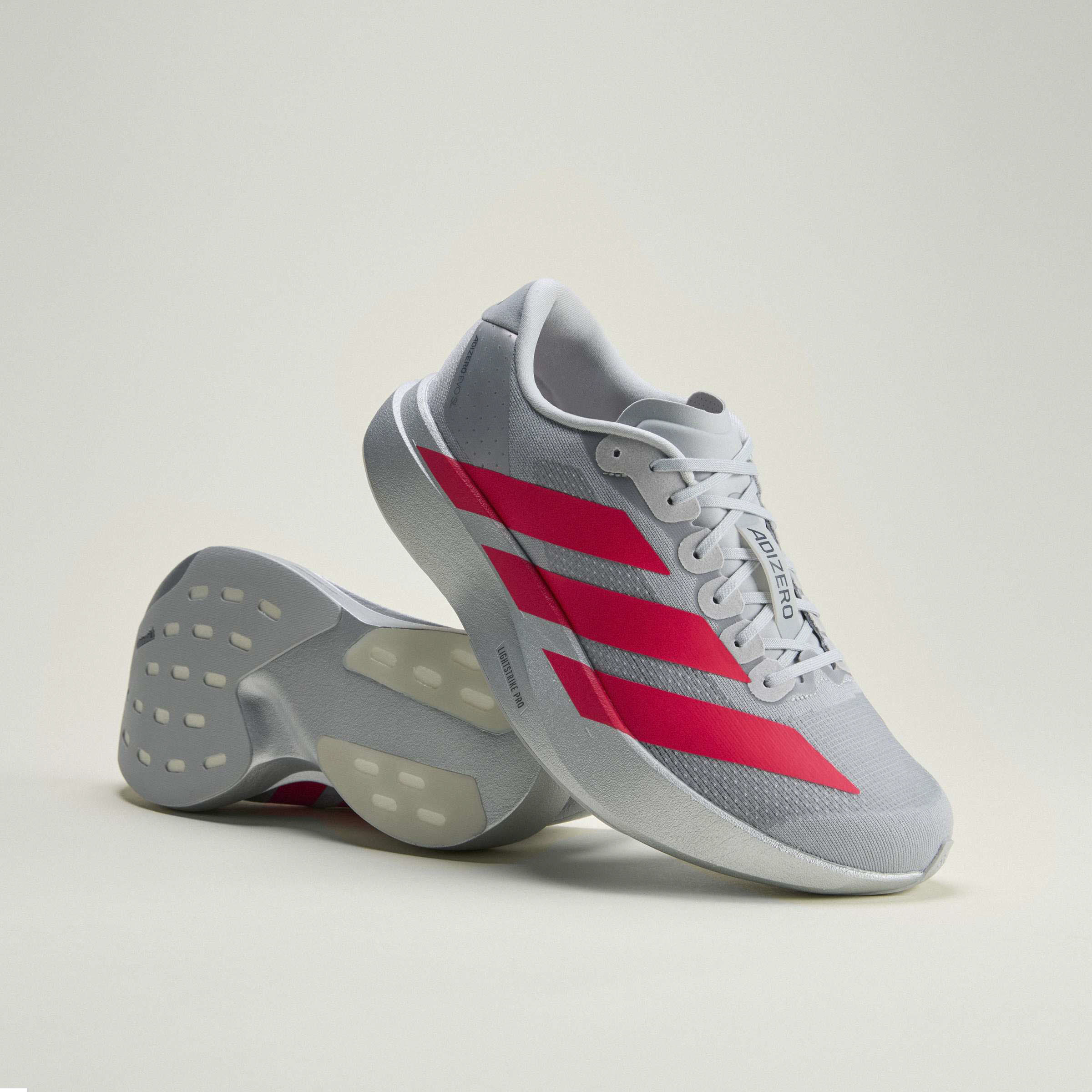 adidas ADIZERO EVO SL Herren Laufschuhe Joggingschuhe silber/rot