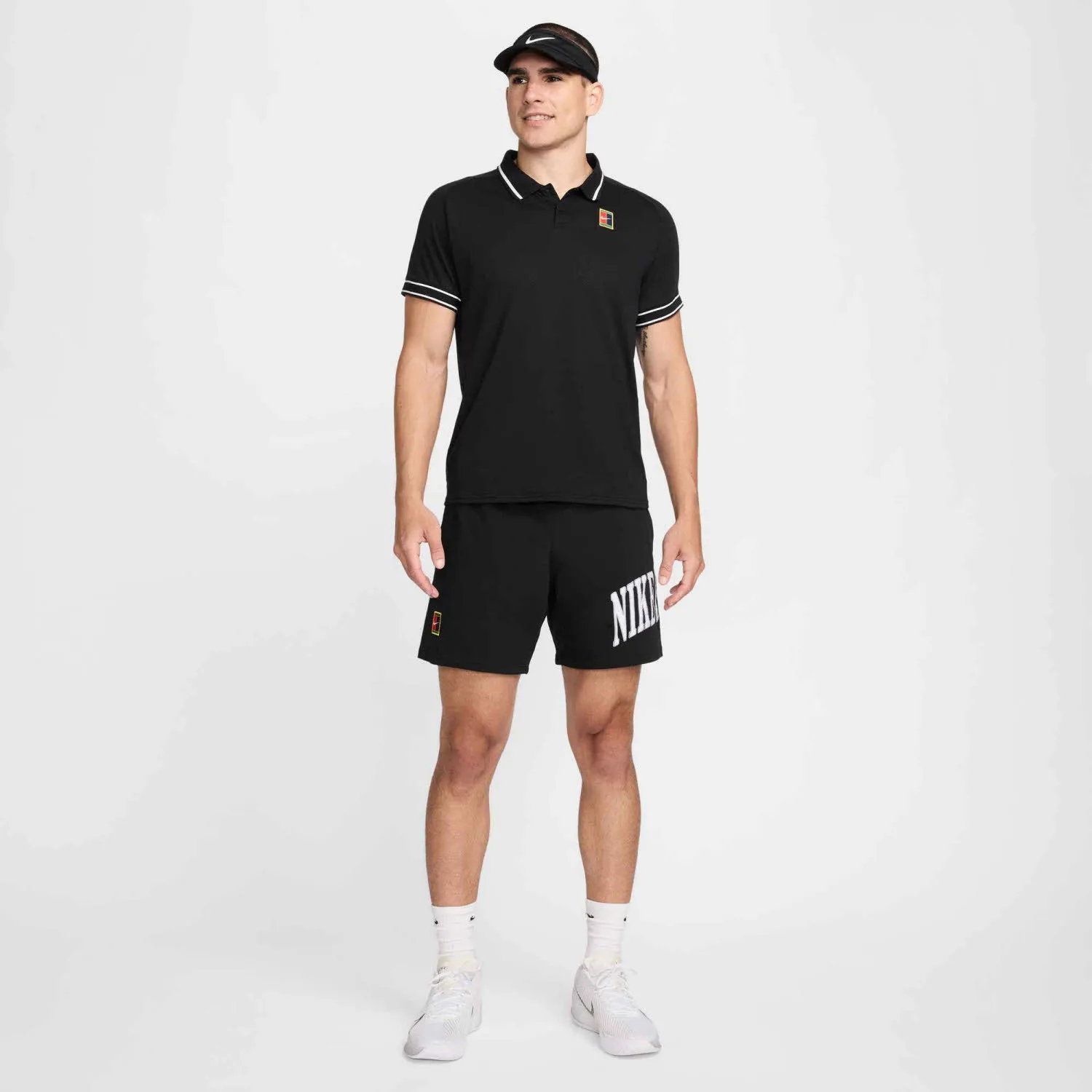 NikeCourt Heritage Men"s Herren Tennisshirt Poloshirt schwarz