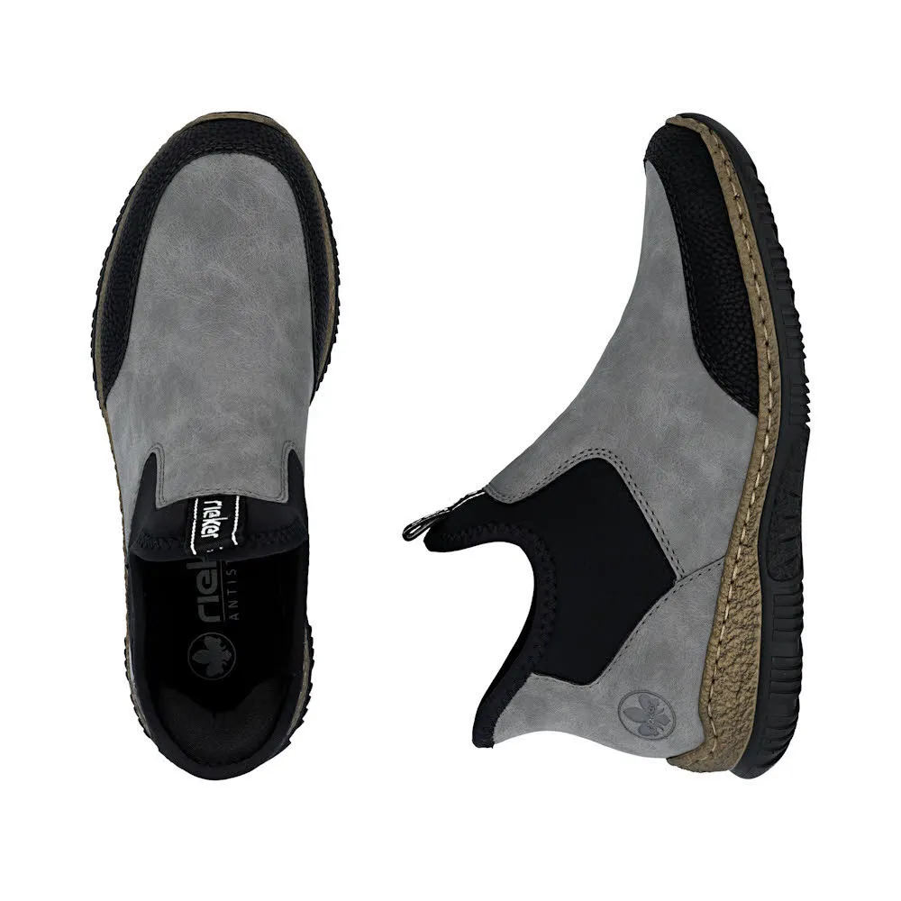 Rieker HWK Damen Stiefel Kurzstiefel grau/schwarz
