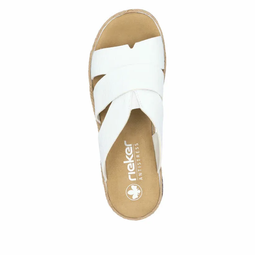 Rieker FSK Damen Sandalen Pantoletten weiß