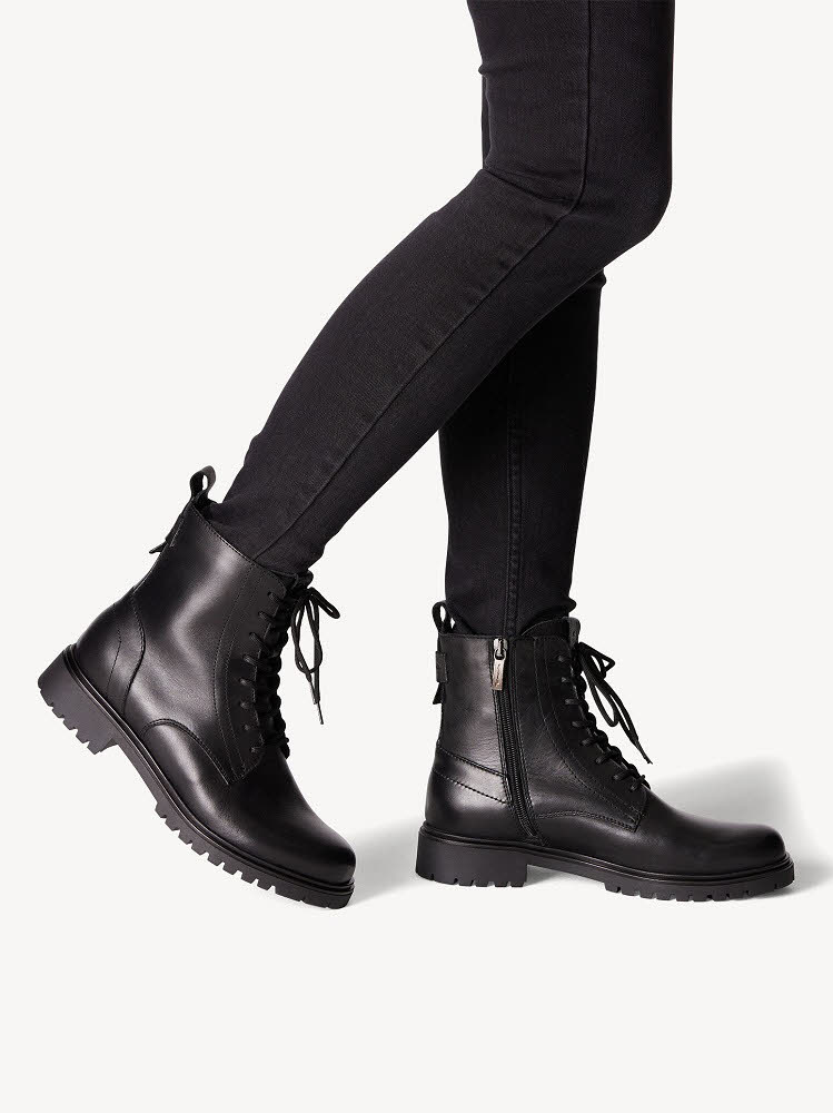 Tamaris Lederstiefeletten Damen Stiefel Modestiefel schwarz