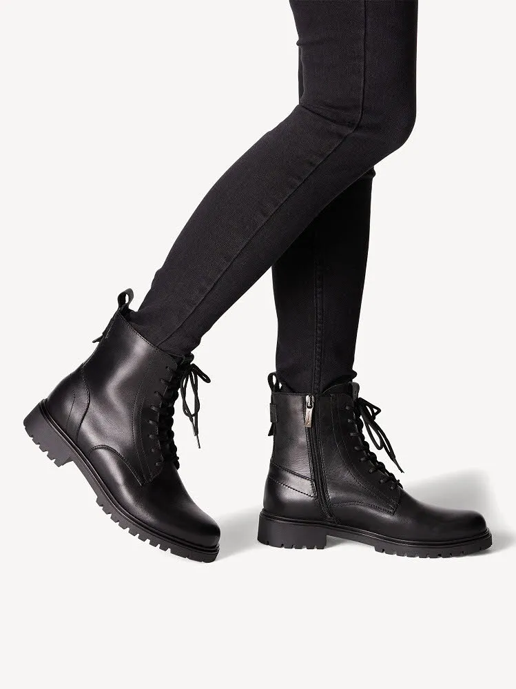 Tamaris Lederstiefeletten Damen Stiefel Modestiefel schwarz