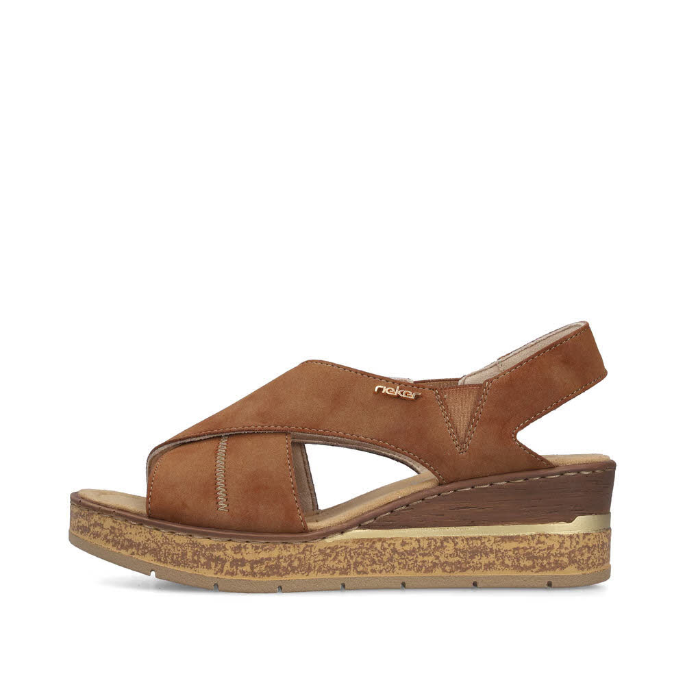Rieker FSK Damen Sandalen Keilsandaletten braun