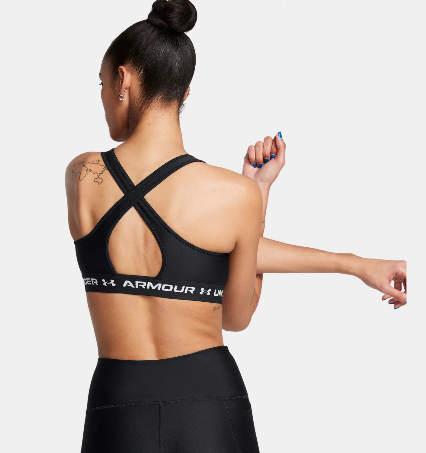 Under Armour Crossback Mid Damen Sport-BH Bra schwarz