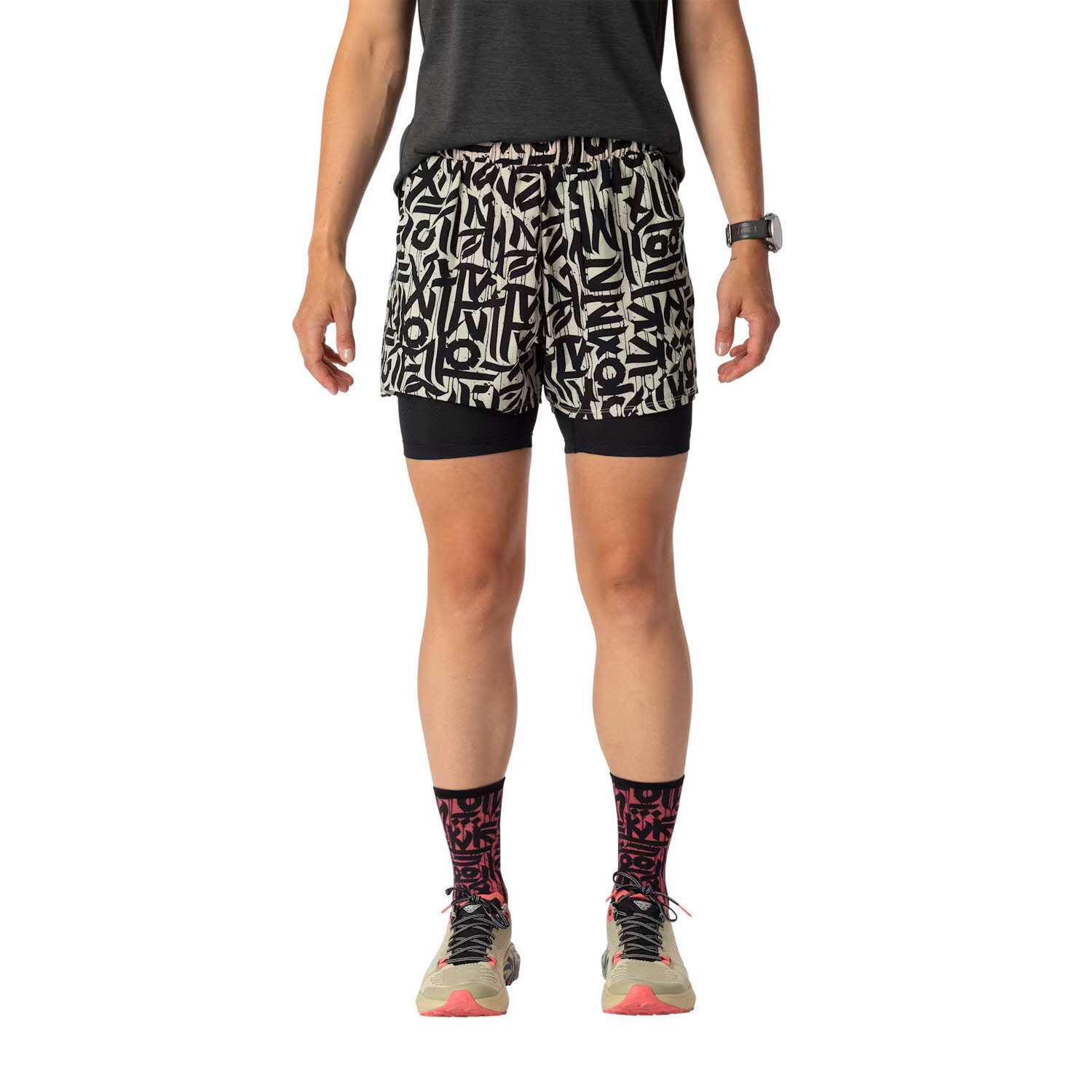 Dynafit TRAIL 2IN1 SHORT W Damen Laufshorts Runningshorts overcast