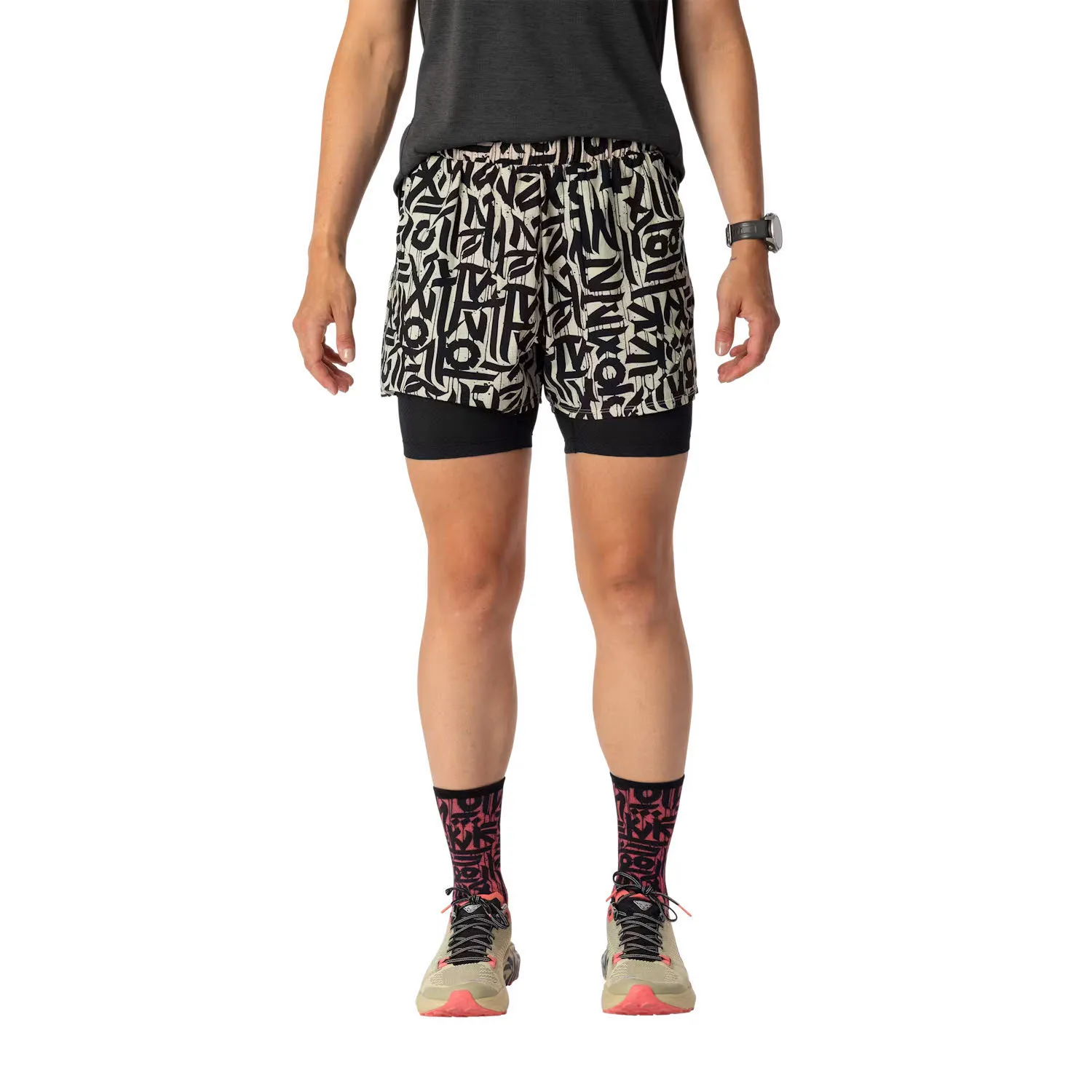 Dynafit TRAIL 2IN1 SHORT W Damen Laufshorts Runningshorts overcast