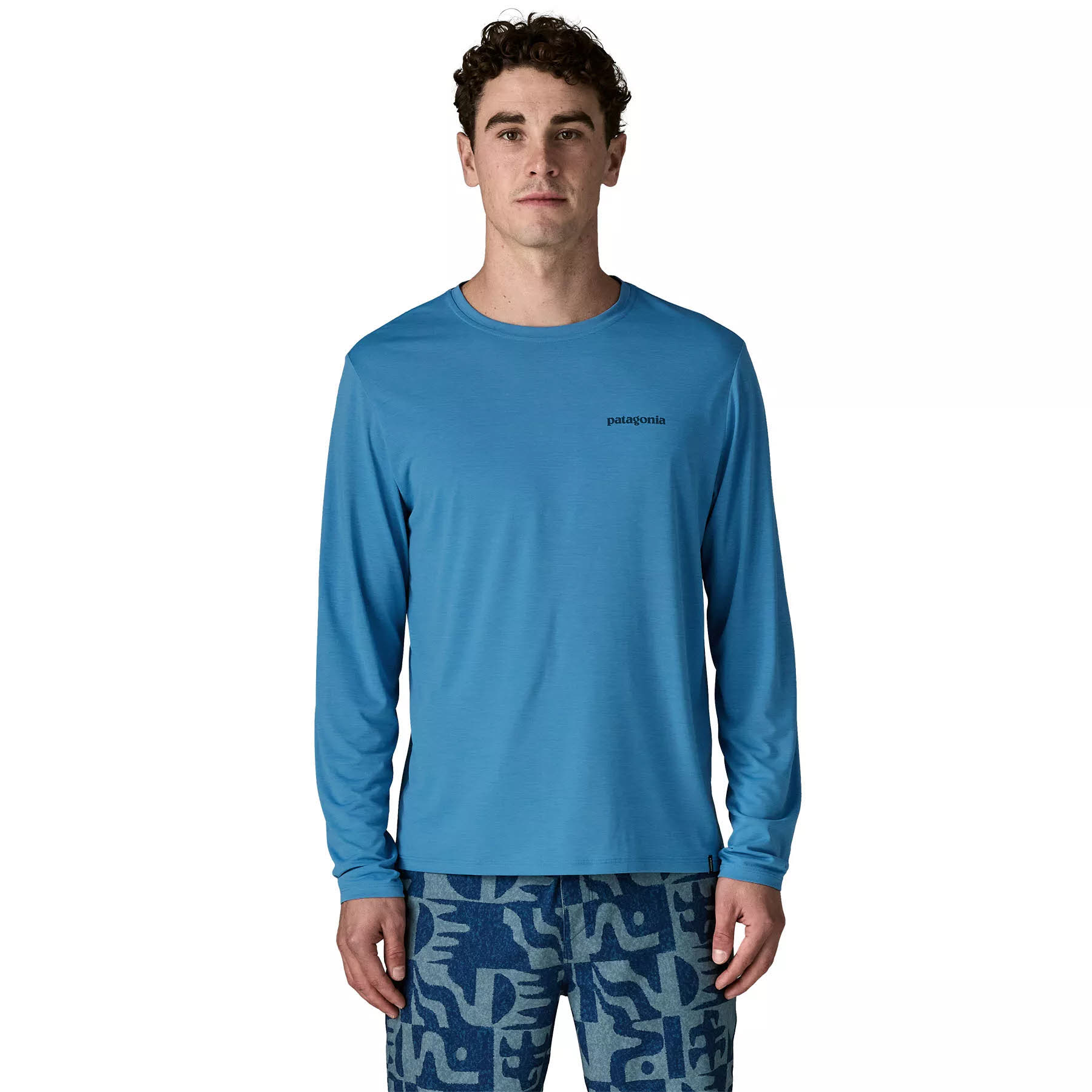 Patagonia Long-Sleeved Capilene® Cool Daily Shirt - Boardshort Logo Herren blau