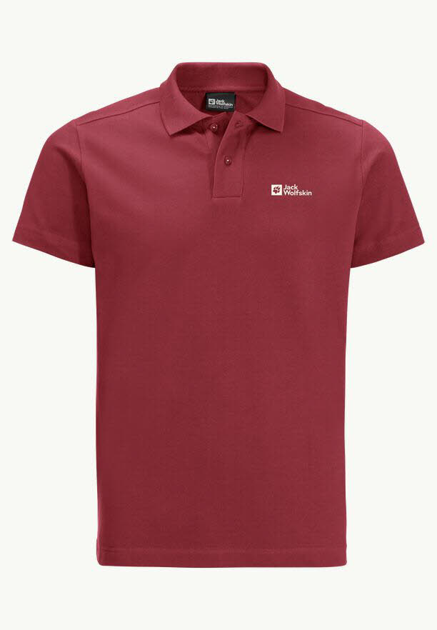 Jack Wolfskin Essential Herren Polo Poloshirt rot