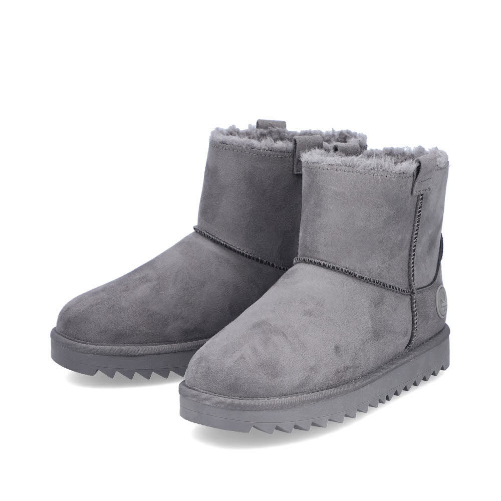 Rieker Kurzstiefel Damen Freizeitstiefel gefüttert grau