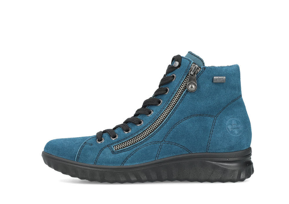 Rieker Damen Stiefelette Schnürstiefel Boots blau