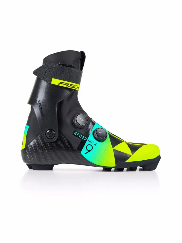Fischer SPEEDMAX 9 SKATE RL BOA Unisex Langlaufschuhe Skating schwarz/gelb/türkis