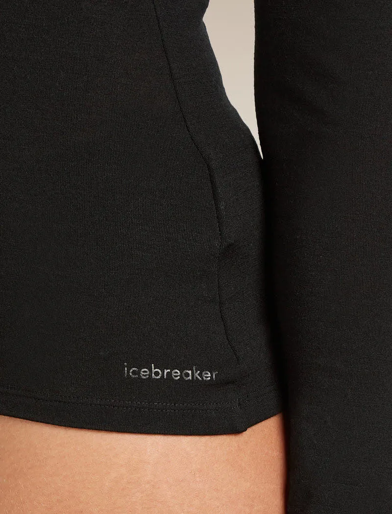 Icebreaker SIREN LS SWEETHEART Damen Funktionsunterhemd Unterwäsche Longsleeve schwarz