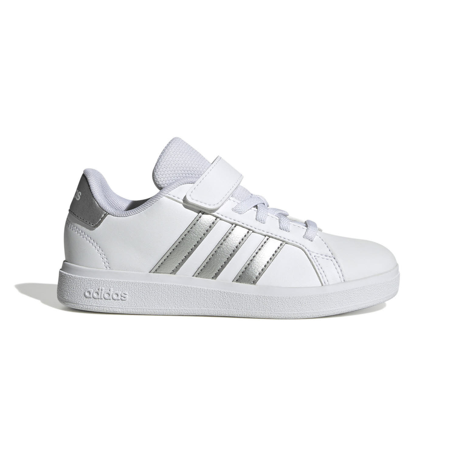 adidas GRAND COURT 2.0 EL Mädchen Sportschuhe Sneaker Klettverschluß weiß/silber