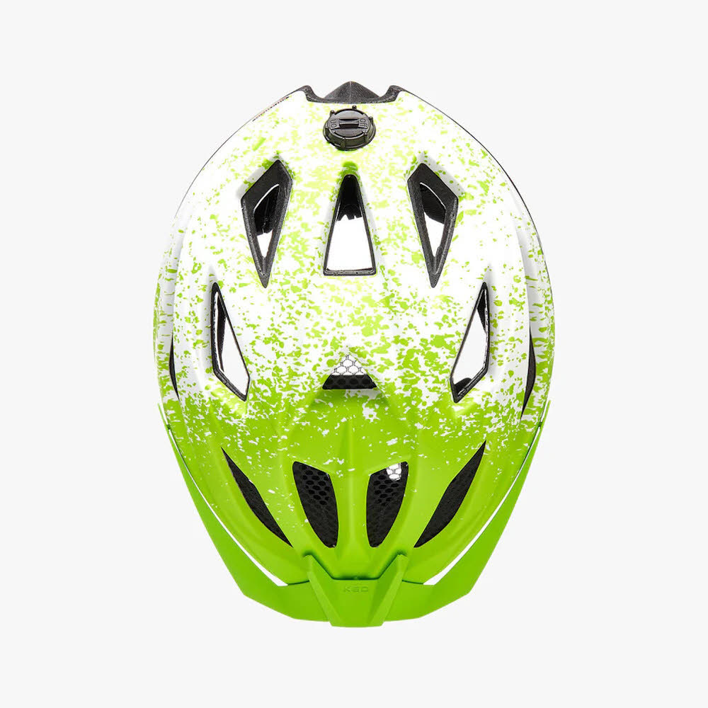 KED Street Jr. Pro Kinder Fahrradhelm lime green white matt