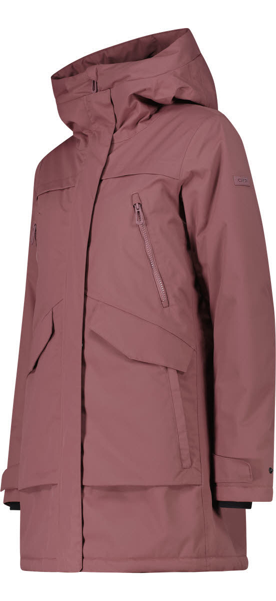CMP WOMAN PARKA FIX HOOD Damen Wintermantel Freizeitmantel malva