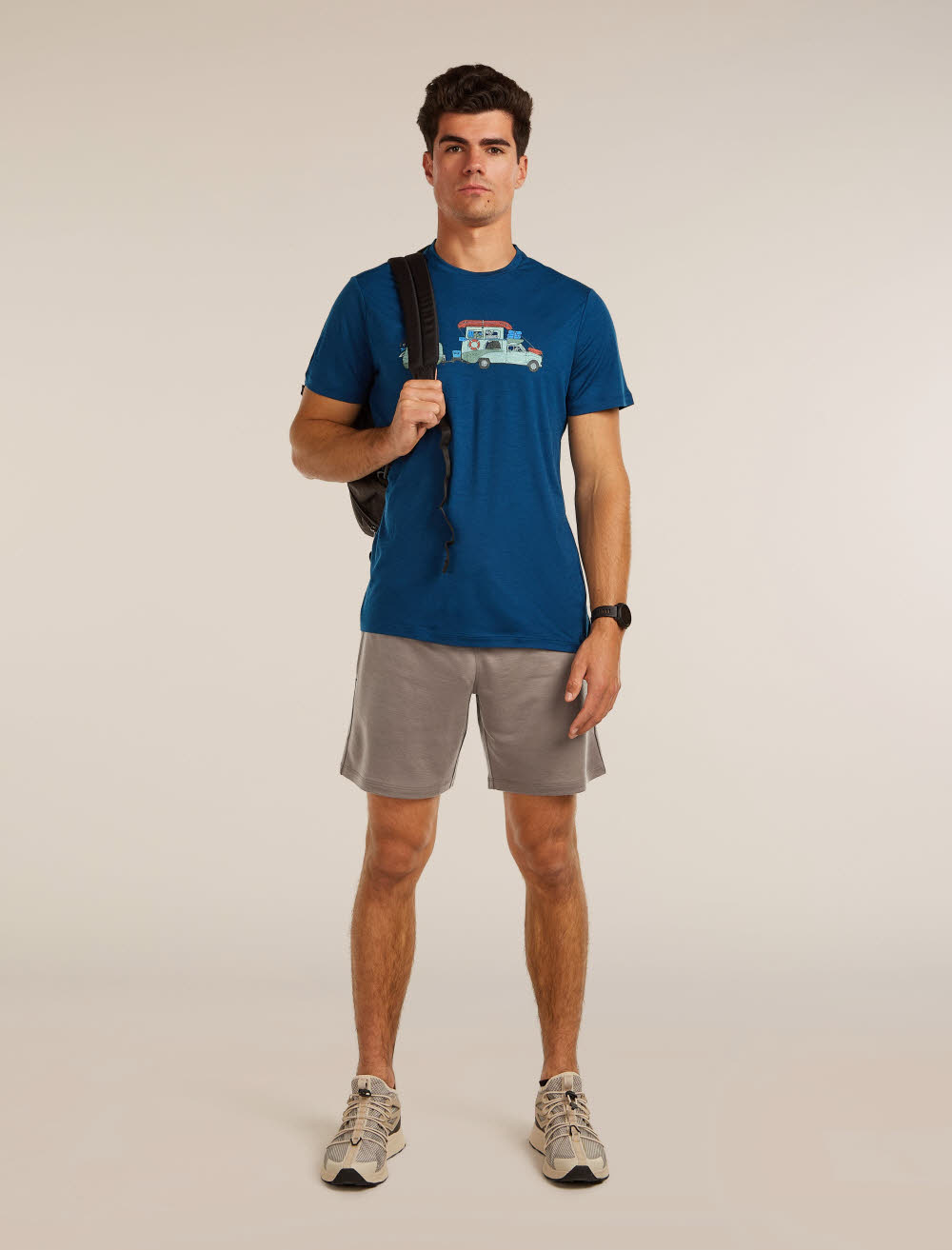 Icebreaker Merino 150 Tech Lite SS Tee Transportage Herren T-Shirt Funktionsshirt blau
