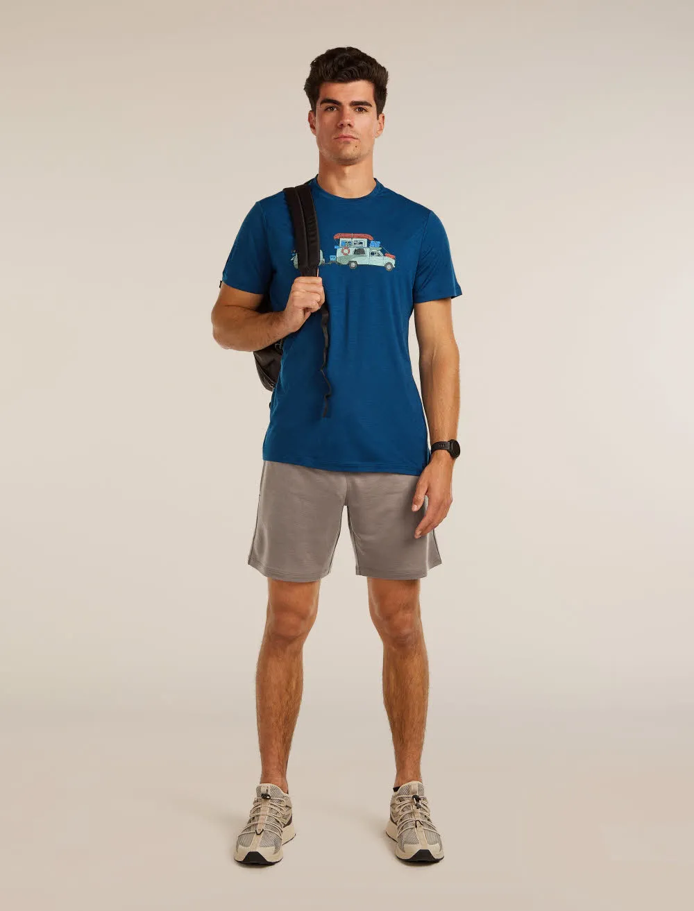 Icebreaker Merino 150 Tech Lite SS Tee Transportage Herren T-Shirt Funktionsshirt blau