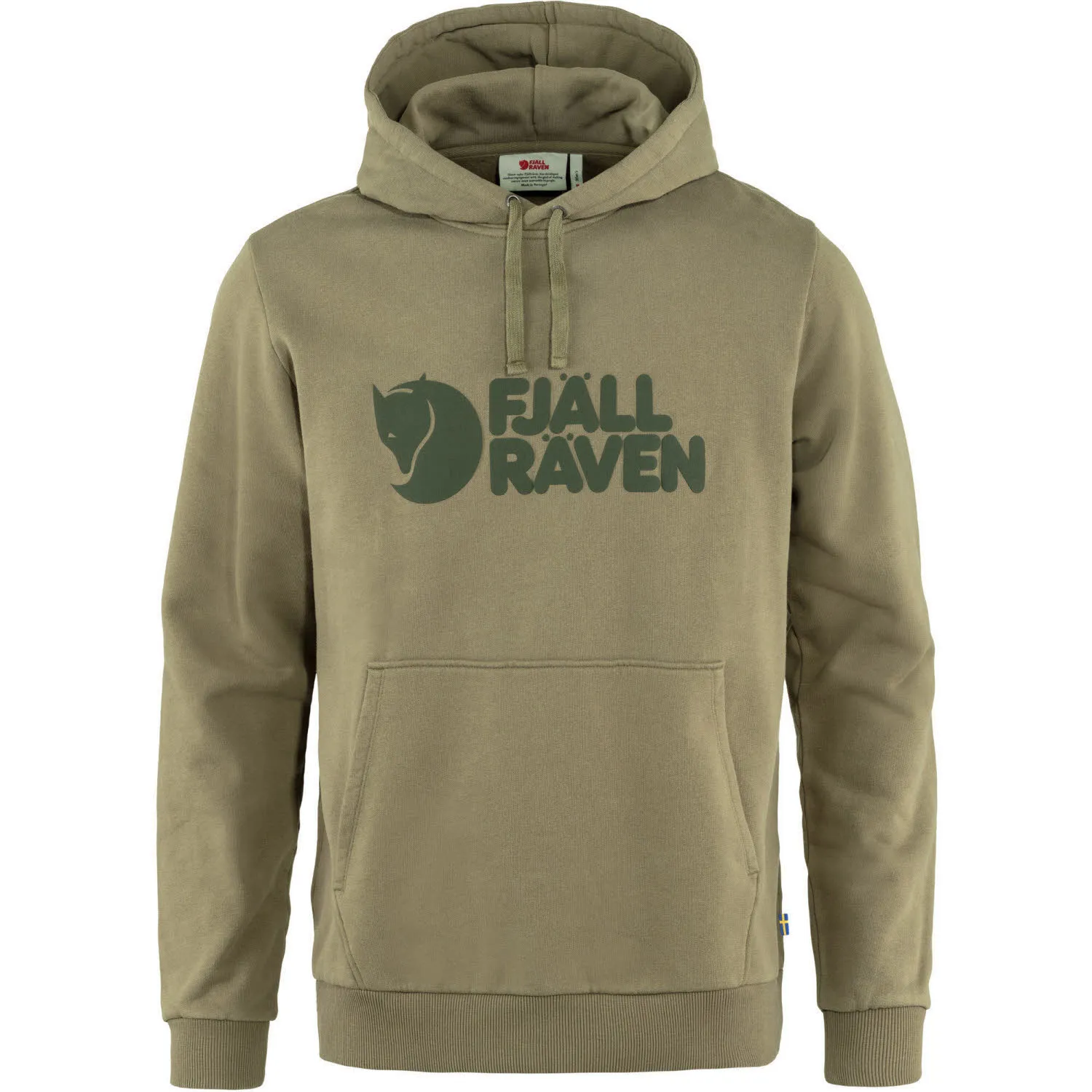 Fjallraven Logo Hoodie Herren Kapuzenpullover light olive