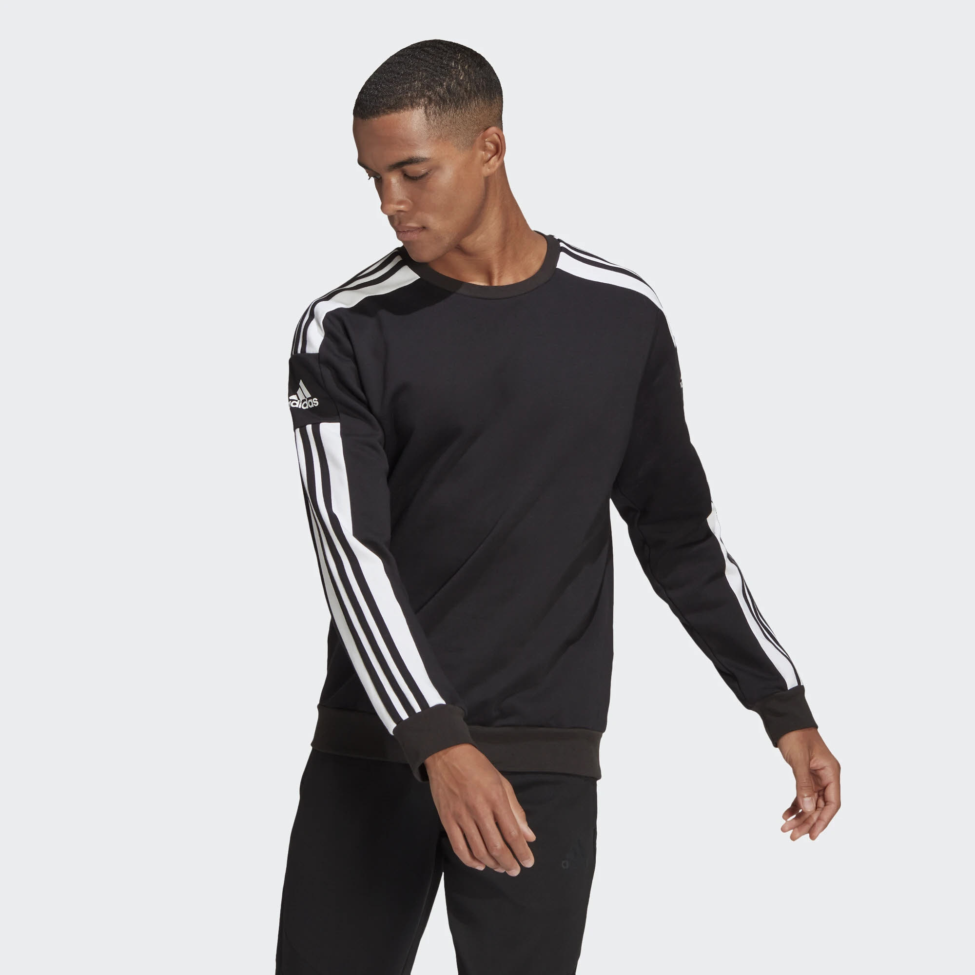 adidas HE SQ21 SW TOP Herren Sweatshirt Sport Freizeit 3-Streifen schwarz