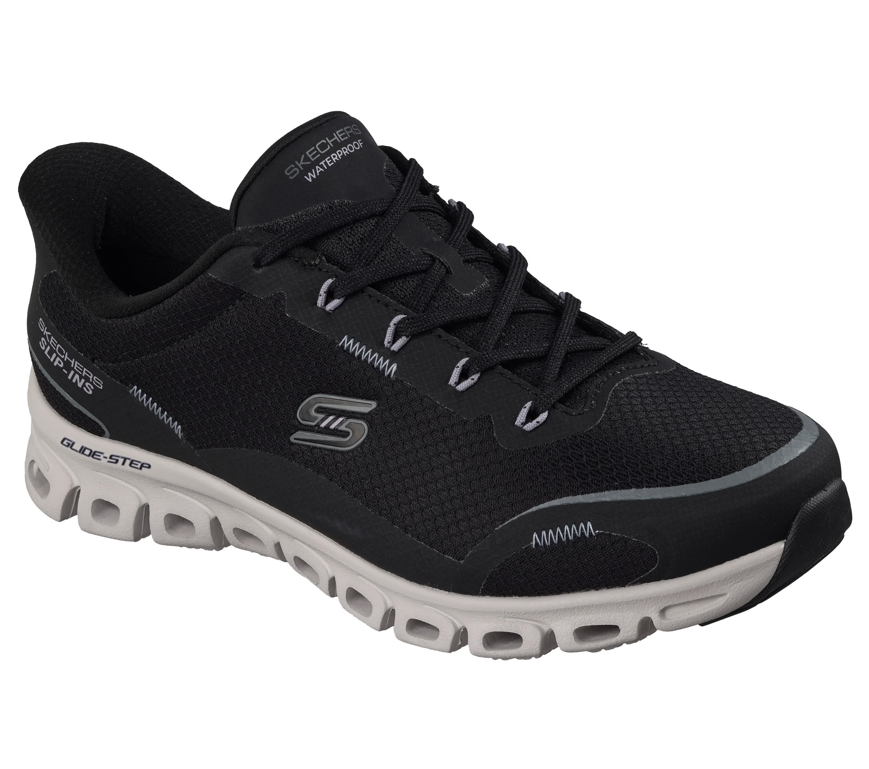 Skechers Glide-Step DRIZZLE Damen Sneaker Slipper Slip-in wasserdicht schwarz
