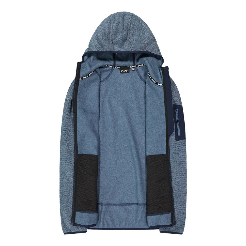 CMP MAN JACKET FIX HOOD Herren Fleecejacke blau