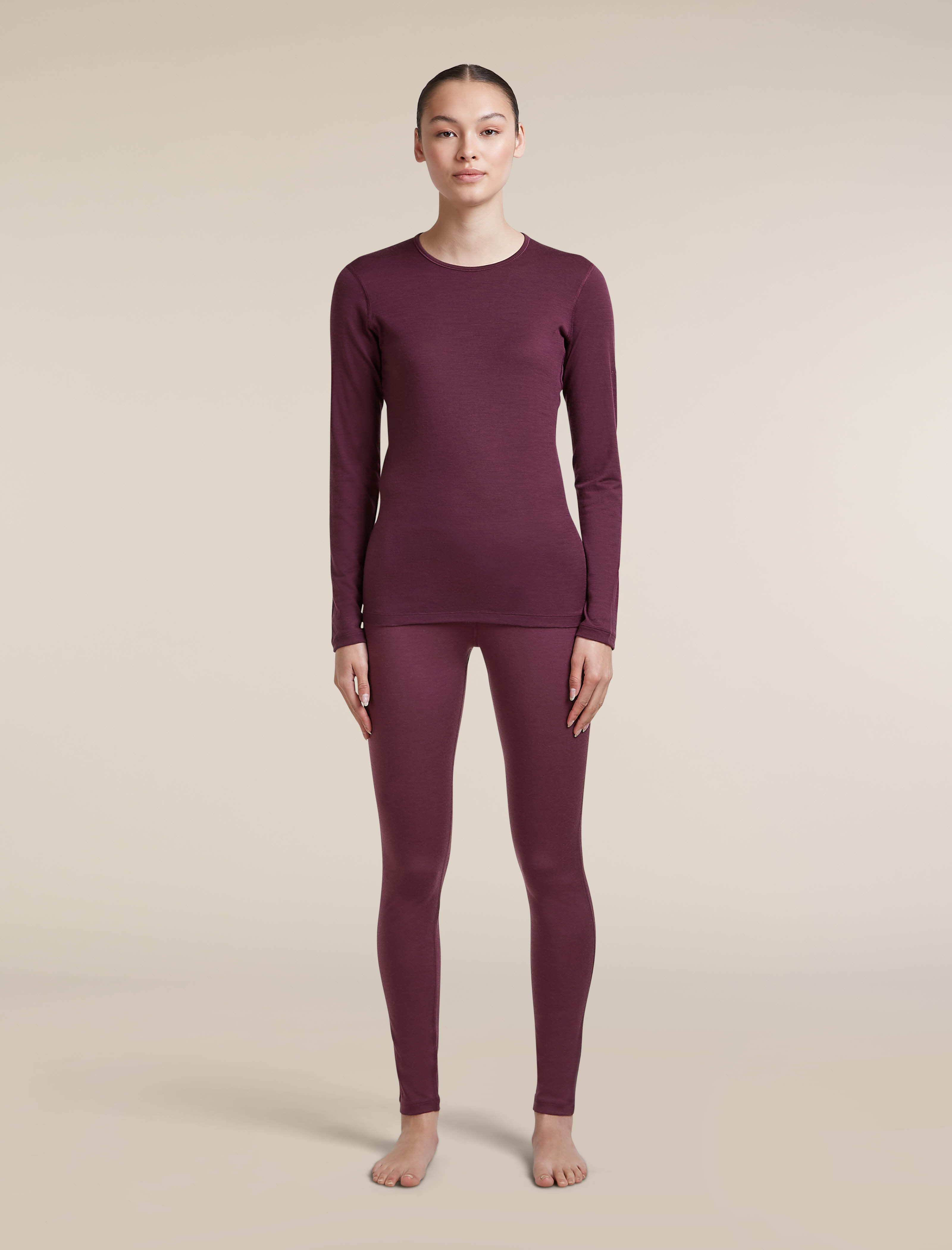 Icebreaker  W 200 Oasis LS Crewe Damen Baselayer rot