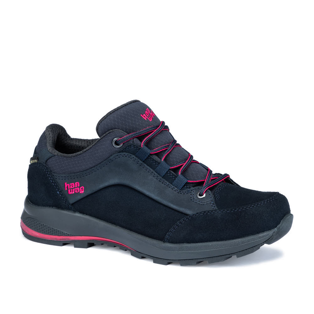 Hanwag Banks Low GTX Damen Trekkingschuh Wanderschuh Navy Pink