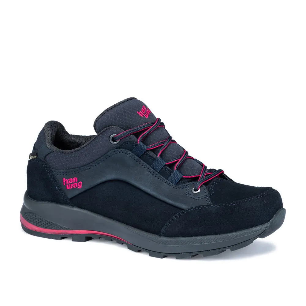 Hanwag Banks Low GTX Damen Trekkingschuh Wanderschuh Navy Pink