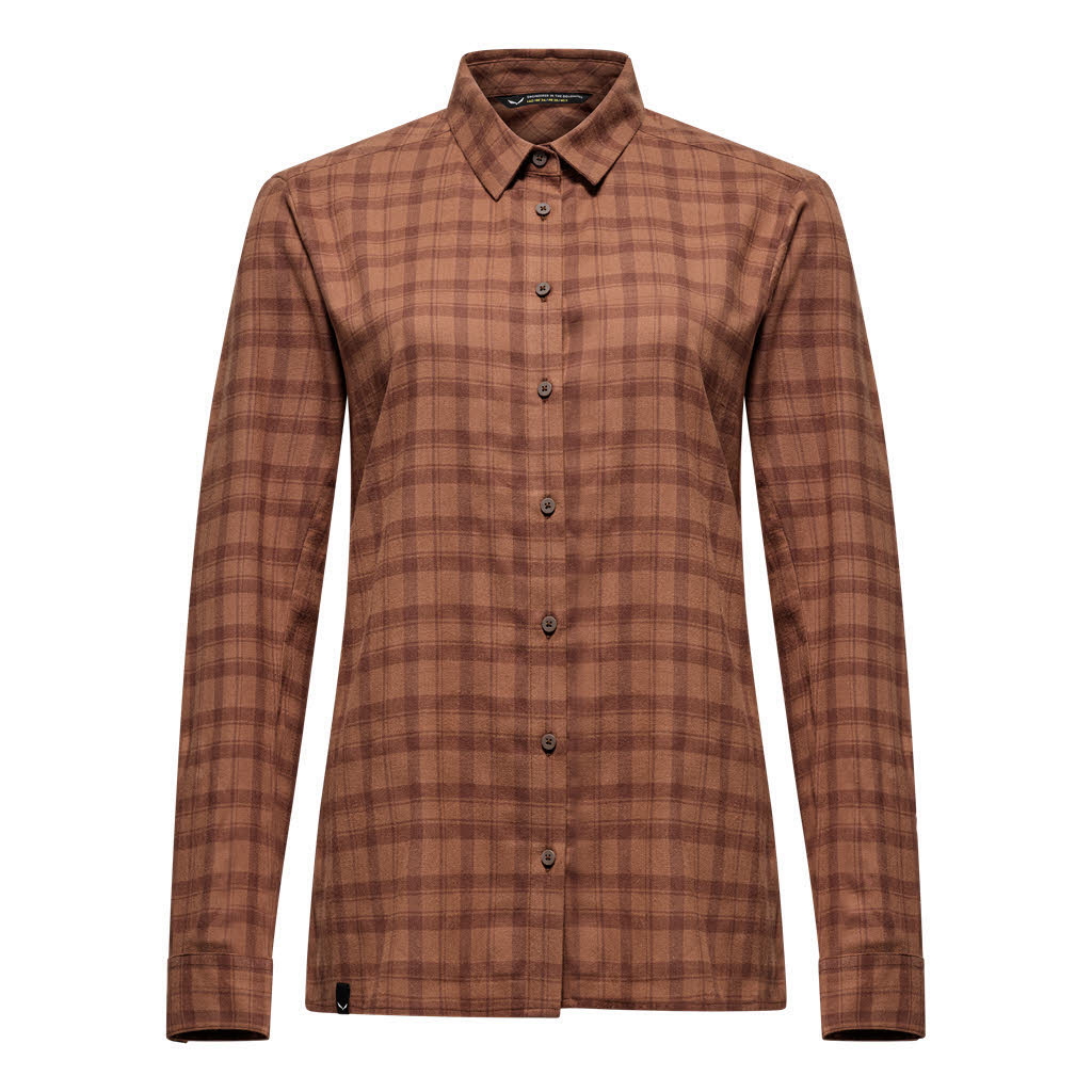 Salewa Fanes Flannel 5 Polarlite Damen Wanderbluse Trekkingbluse braun