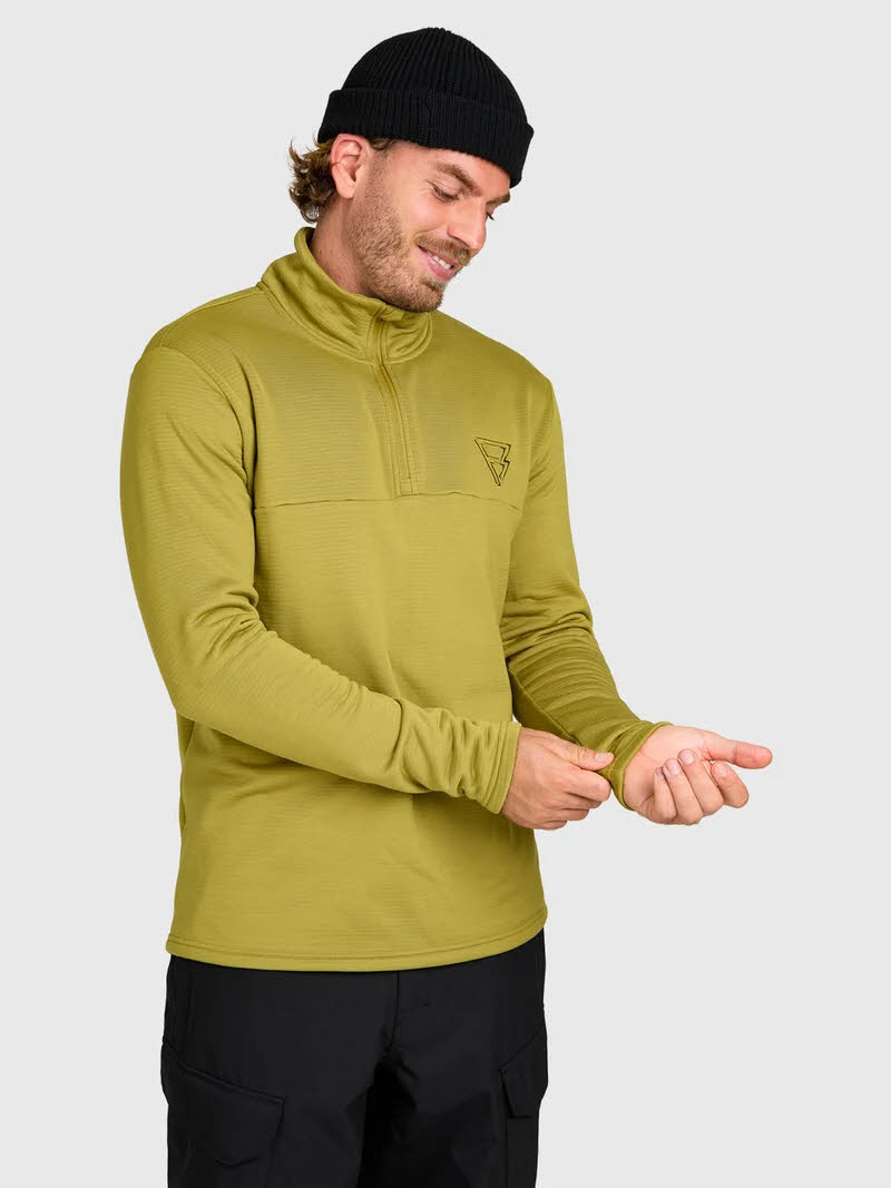 Brunotti Daronst Fleece Herren Fleecepullover Midlayer Skirolli dark moss