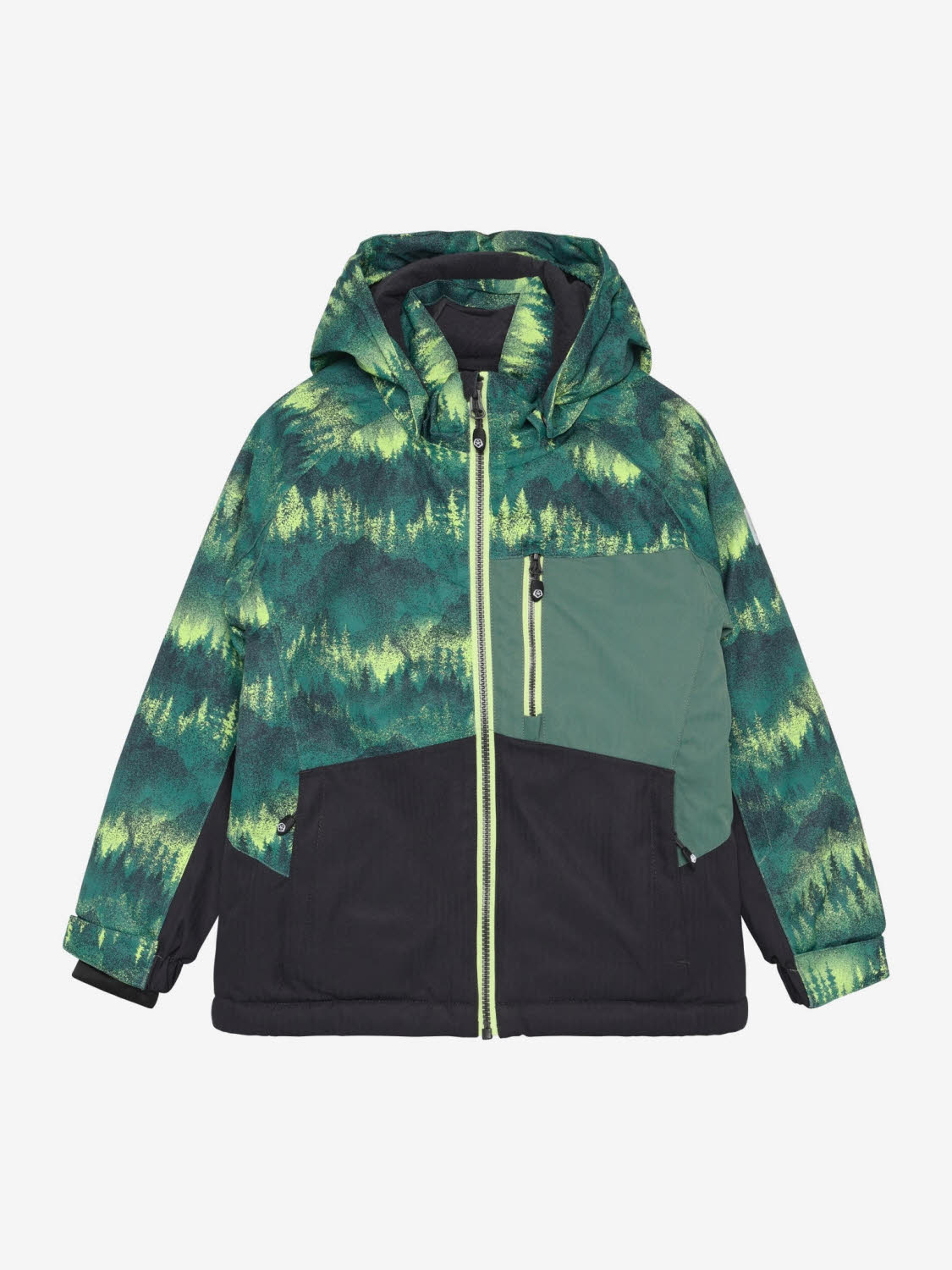 Color Kids Ski Jacket - Colorblock Kinder Skijacke Winterjacke dark forest