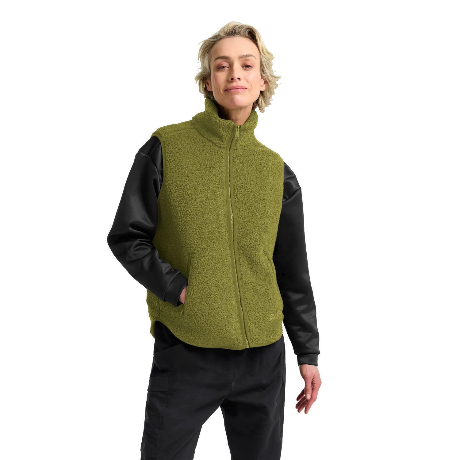 Jack Wolfskin HIGH CURL VEST Fleecejacke Damen khaki green