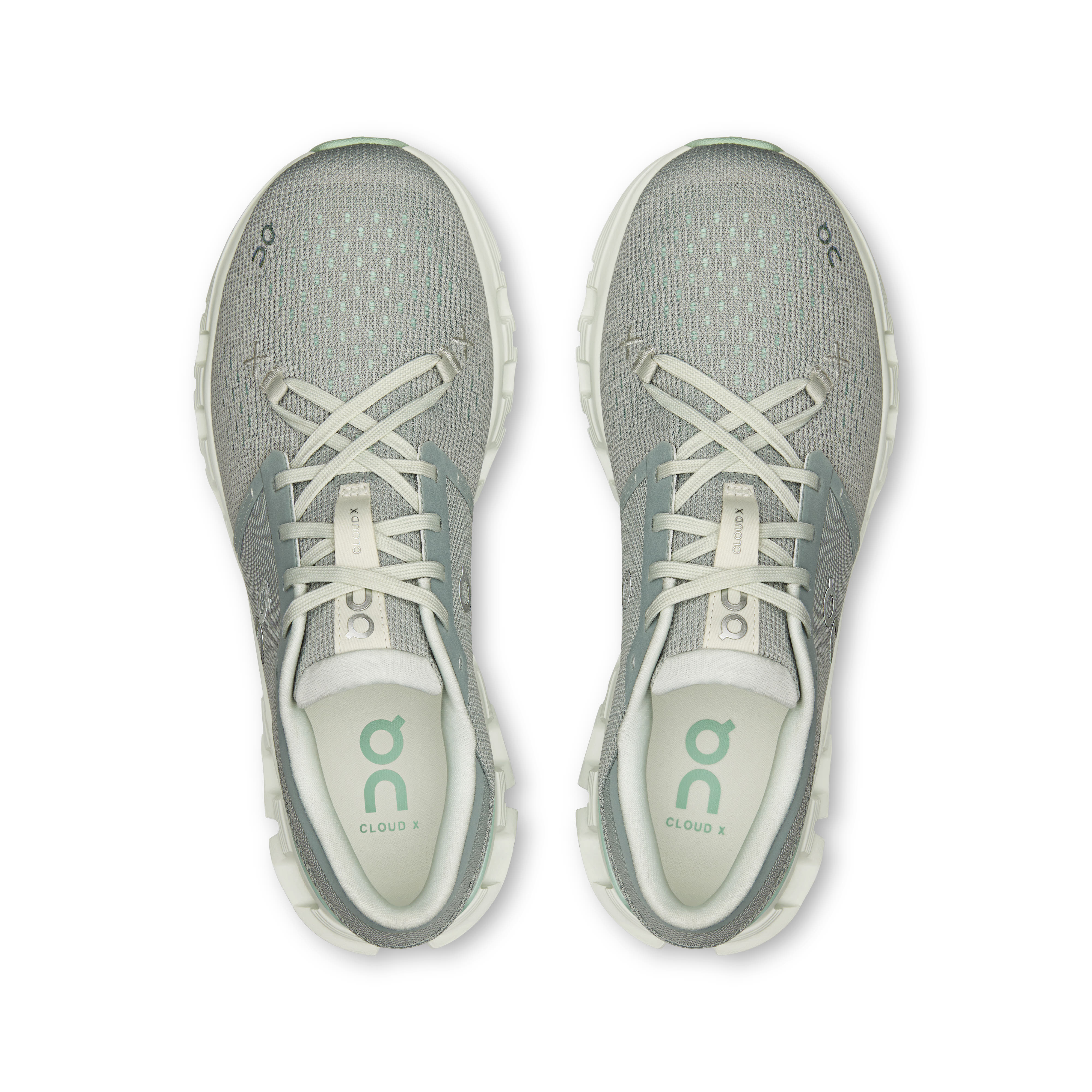 ON Cloud X 4 Damen Laufschuhe Joggingschuhe grün