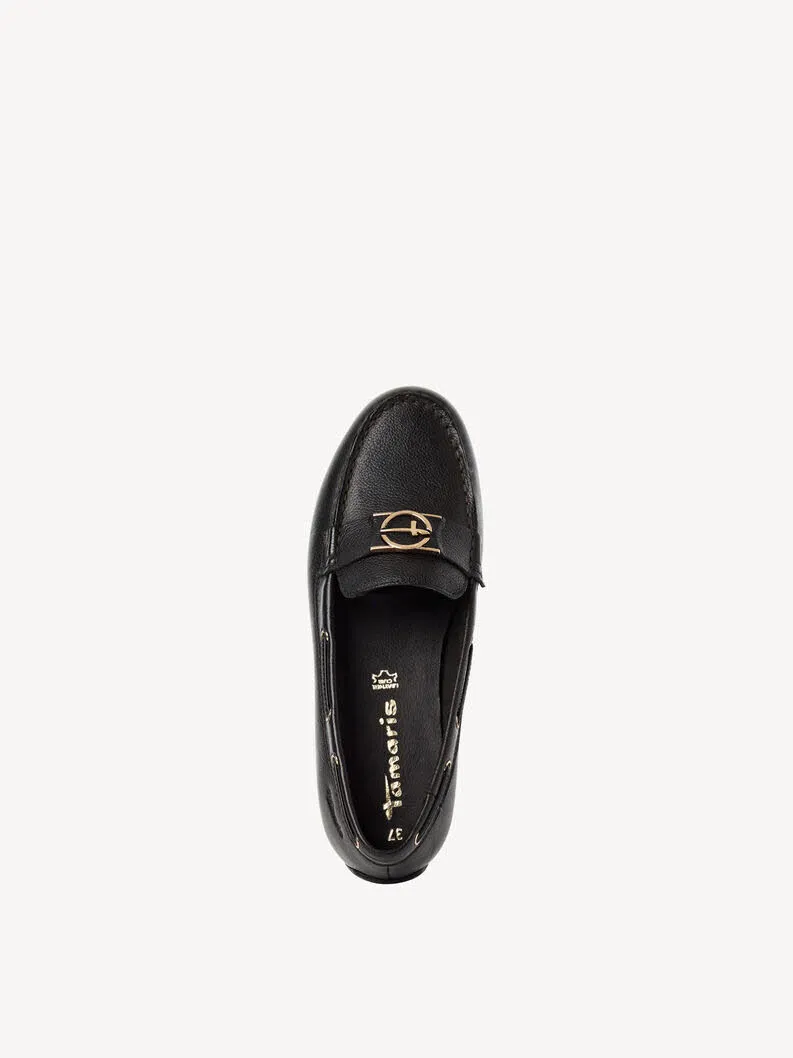 Tamaris Ledermoccassin Damen schwarz