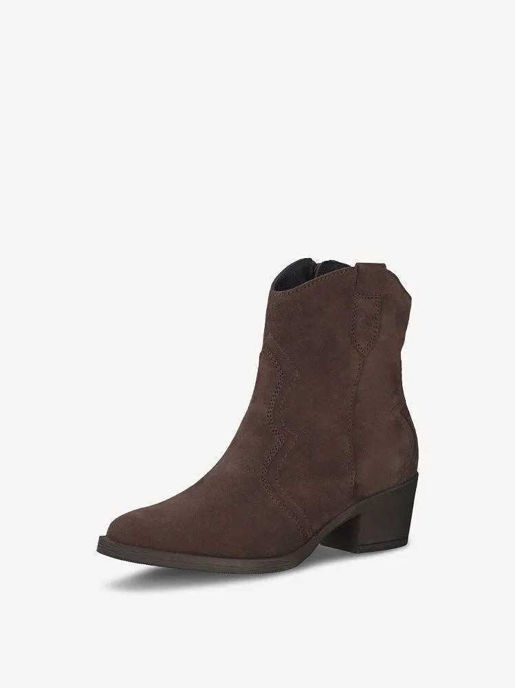 Tamaris Lederstiefeletten Damen Stiefel Modestiefel mocca