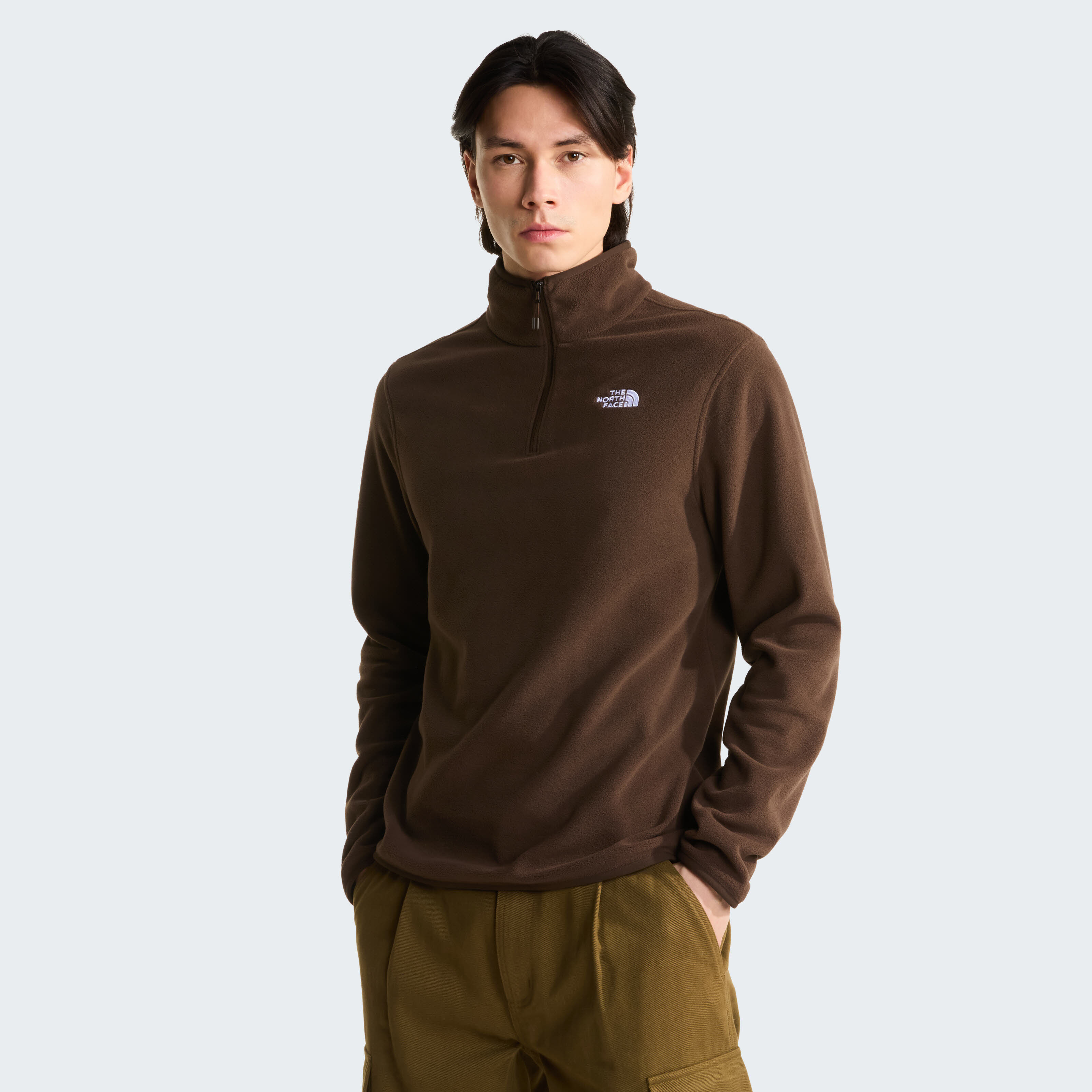 The North Face GLACIER FLEECE 1/4 ZIP JACKET Herren Pullover braun