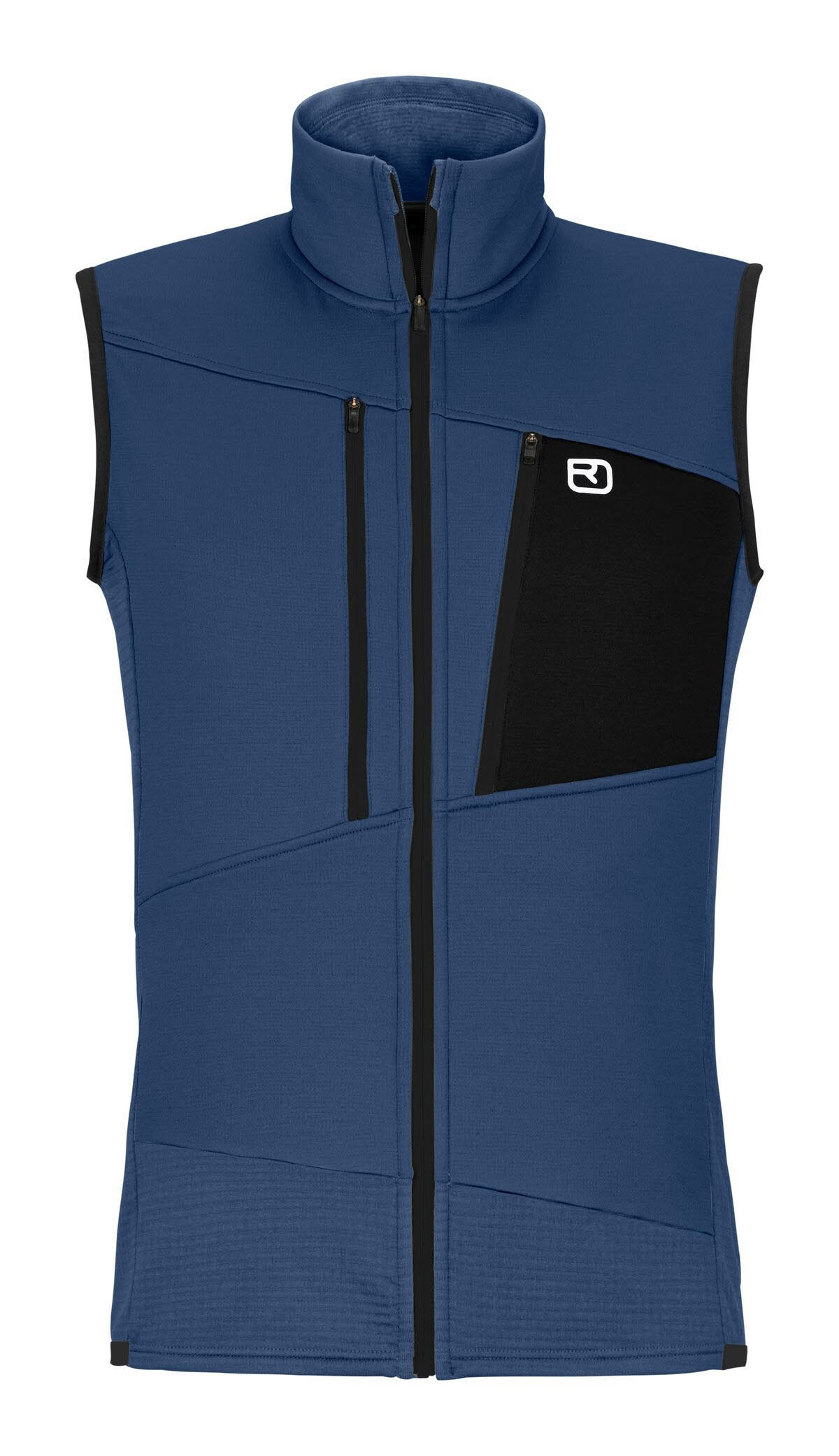 Ortovox Fleece Grid Herren Fleeceweste mit Brusttaschen blau