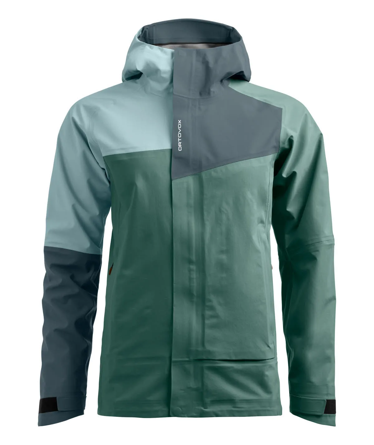 Ortovox SECEDA 3L JACKET Regenjacke Kapuzenjacke Damen graugrün blau