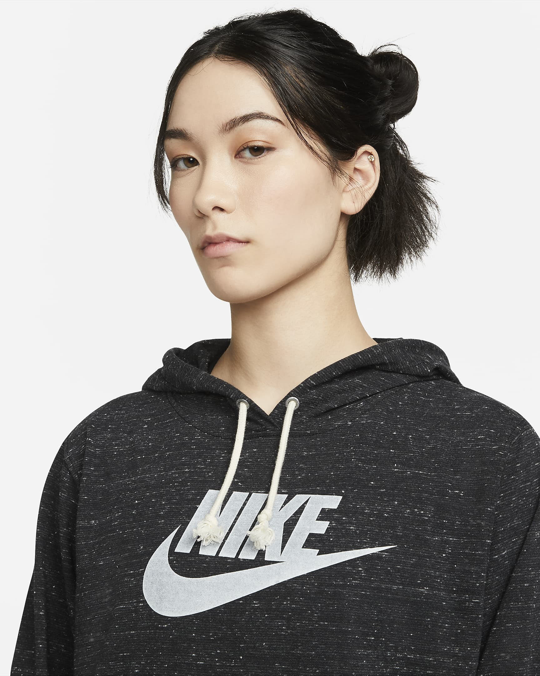 Nike Sportswear Gym Vintage Damen Kapuzenpullover Hoodie schwarz