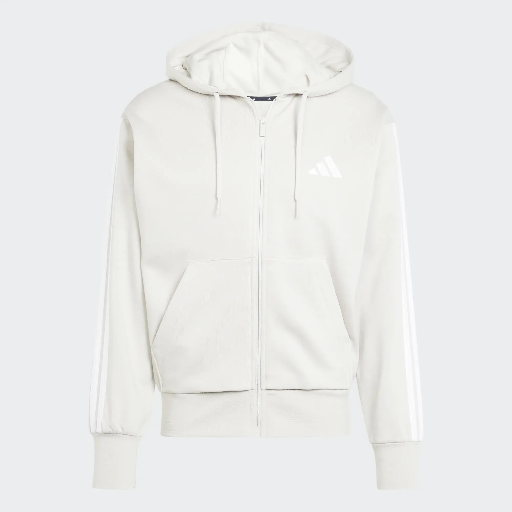 adidas M 3S FL FZ HD Herren Kapuzenjacke beige