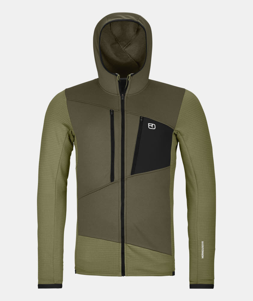 Ortovox FLEECE GRID HOODY Fleecejacke Herren grün