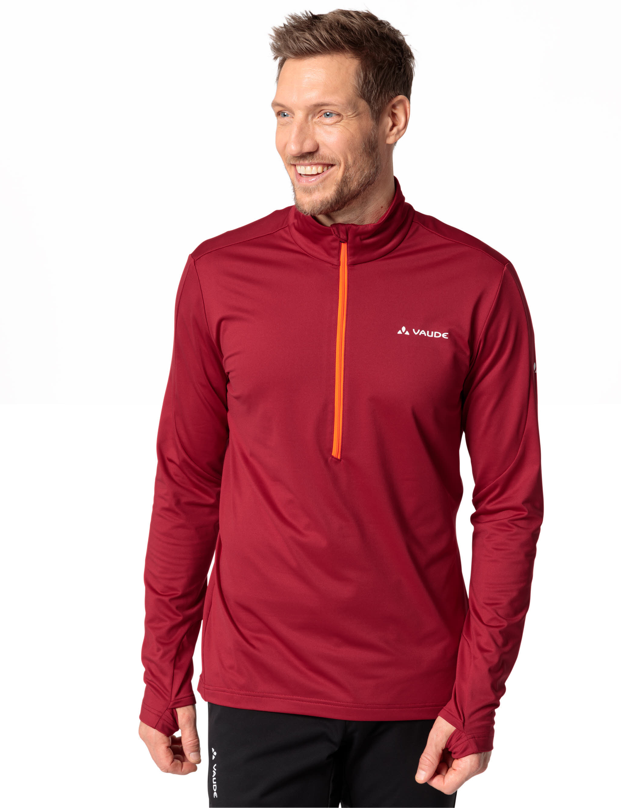 Vaude Men's Livigno Halfzip II Langarmshirt Skirolli Herren rot