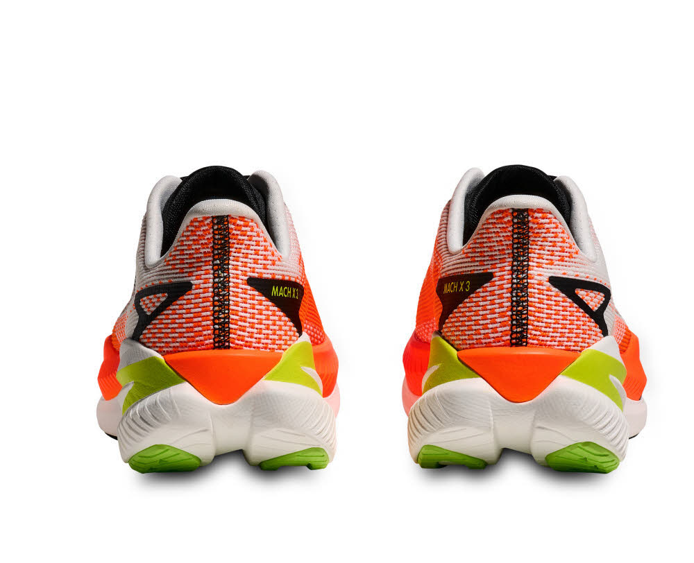 Hoka MACH X 3 Herren Laufschuhe Joggingschuhe white/neon tangerine