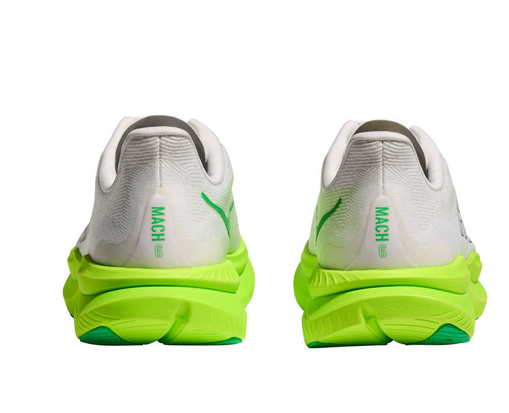 Hoka MACH 6 Herren Laufschuhe Joggingschuhe white/neon lime