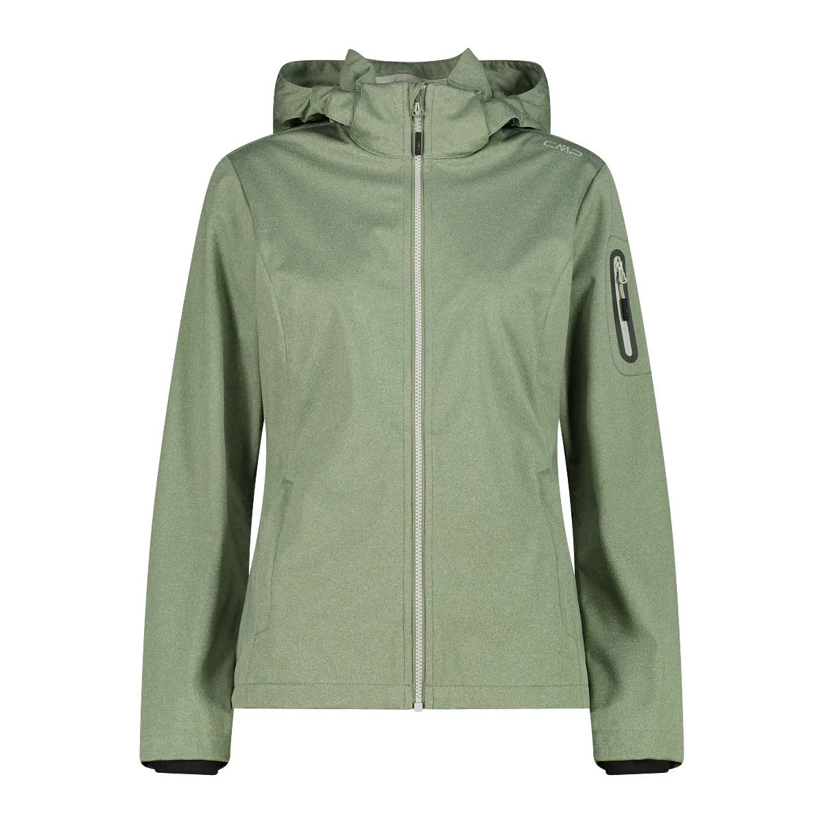 CMP WOMAN JACKET ZIP HOOD Damen Softshelljacke Outdoorjacke avocado melange