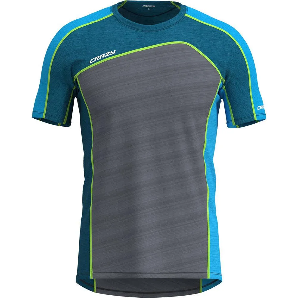 Crazy Idea SHIRT RESOLUTION Herren T-Shirt Funktionsshirt blau/grau