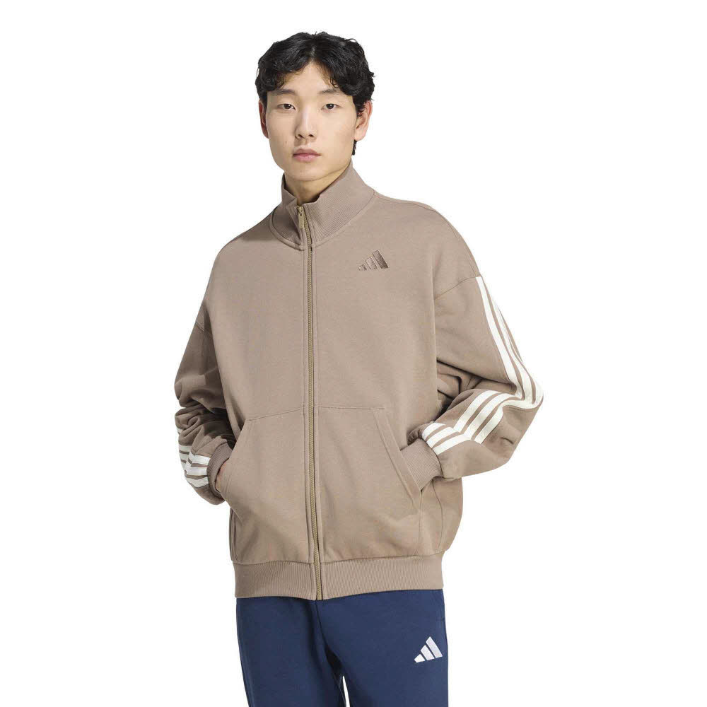 adidas KIT 3-STRIPES TRACK TOP Herren Sweatjacke Trainingsjacke braun