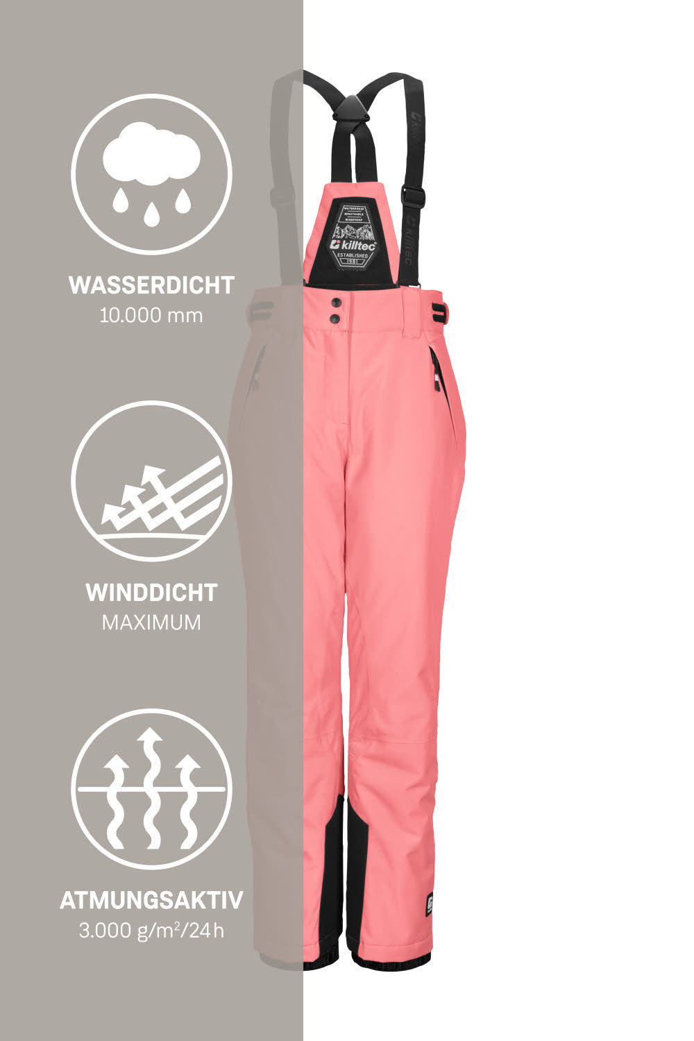 KILLTEC KSW 213 GRLS SKI PNTS Mädchen Ski-/Snowboardjacke hellpink