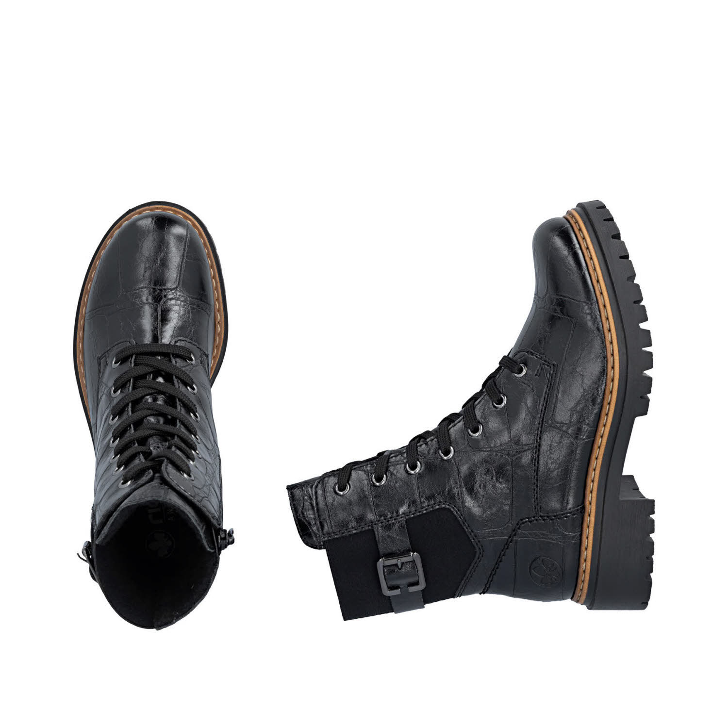 Rieker HWK Damen Stiefel Damen Modestiefel Biker Boots schwarz